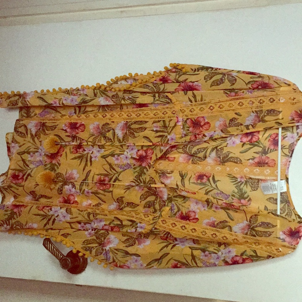 Golden floral over shirt